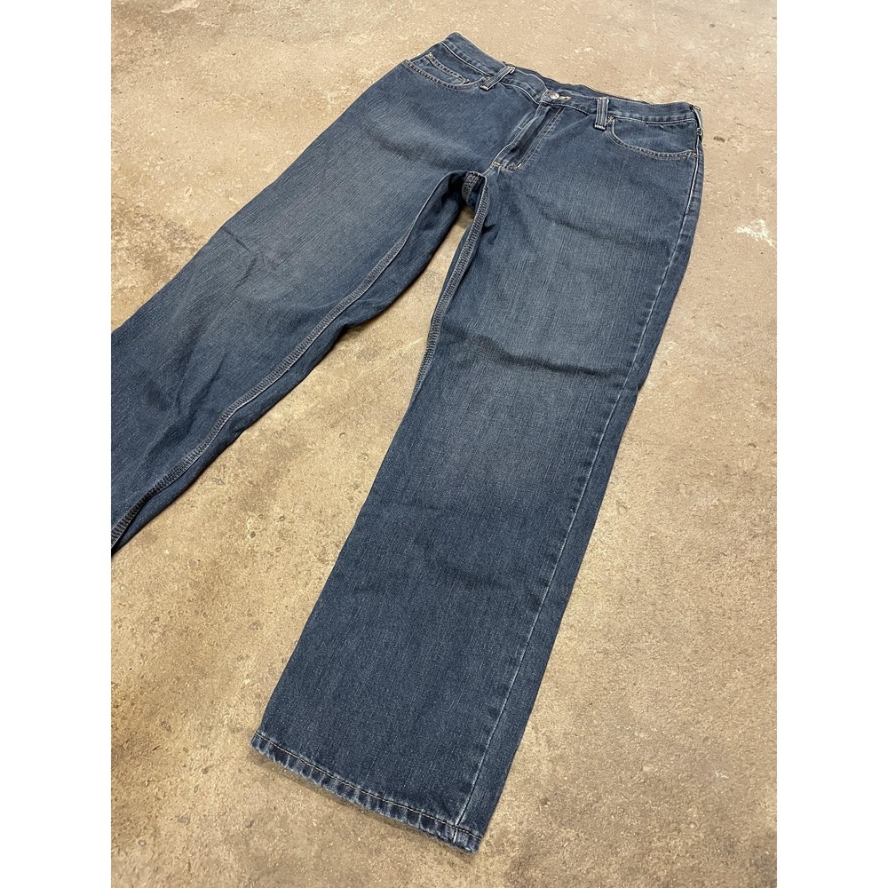Carhartt 101483-968 Jeans Mens 36x32 Blue Dark Wash Relaxed Straight Denim‎ Work - Picture 3 of 16